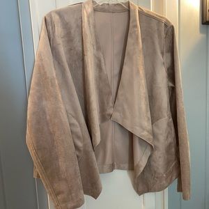 Large Reversible Faux Suede/Leather Blush Jacket